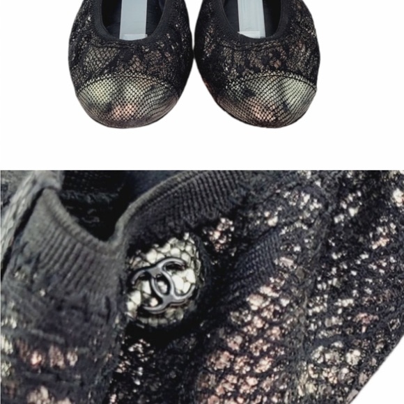 AUTHENTIC CHANEL Ballet Flats Stretch Spirit - Black Shimmer 40 EU (10US) - Picture 9 of 11